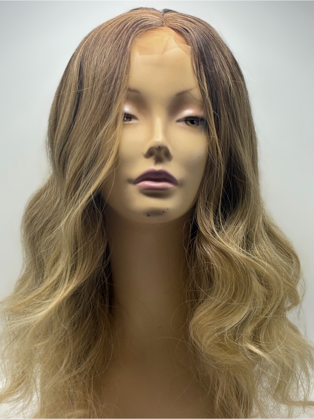 Wavy Blonde Ombre Lace Front Wig.  Synthetic.  18”